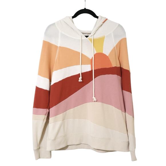 Faherty Soleil Sun & Sea Color Block Pima Cotton Hoodie Sweatshirt XL RARE - Picture 1 of 6